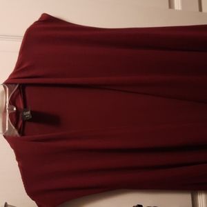 Long flowy maroon vest